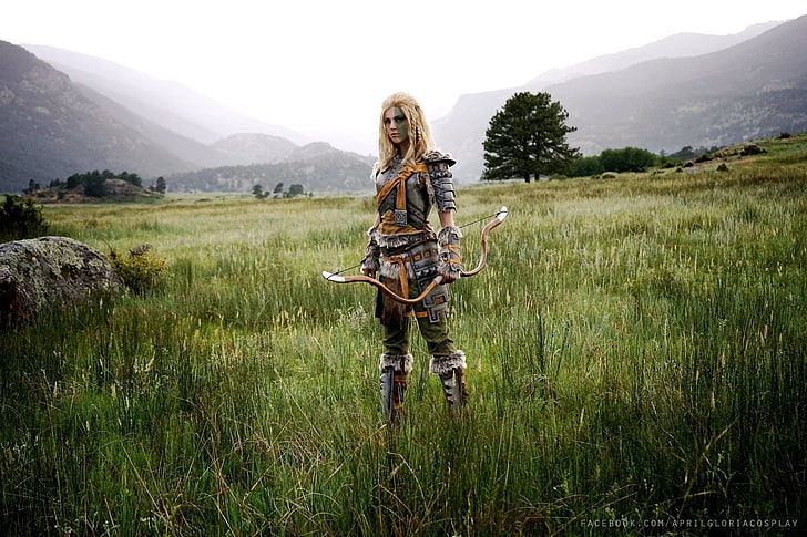 blonde, The Elder Scrolls V: Skyrim, cosplay, women, standing, HD wallpaper