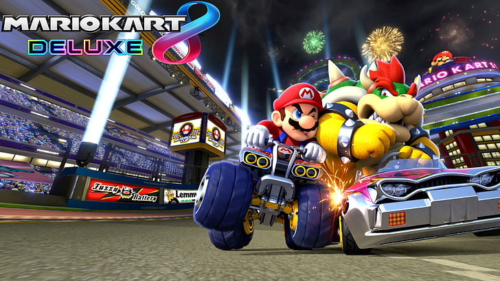Mario, Mario Kart 8 Deluxe, Bowser, HD wallpaper