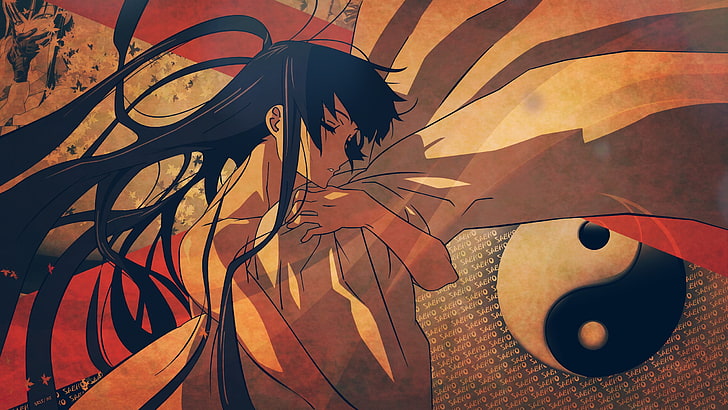 black haired anime character, Busujima Saeko, Highschool of the Dead, HD wallpaper