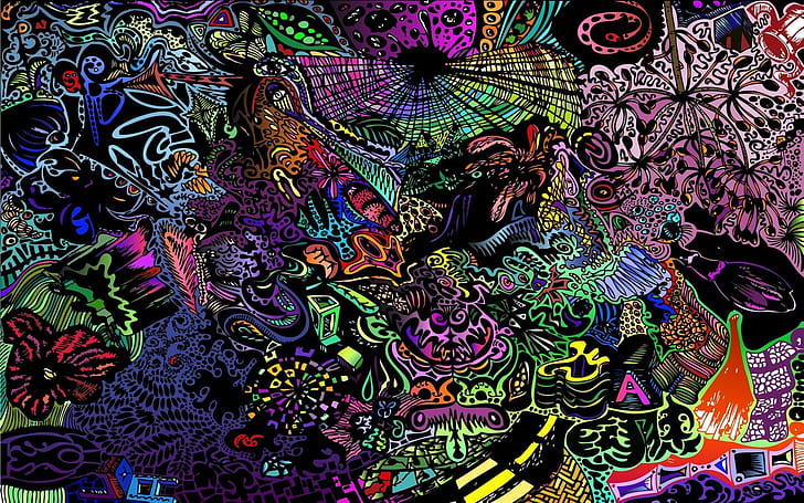 HD wallpaper: bright colors, abstraction, graphics, acid, LSD trip |  Wallpaper Flare