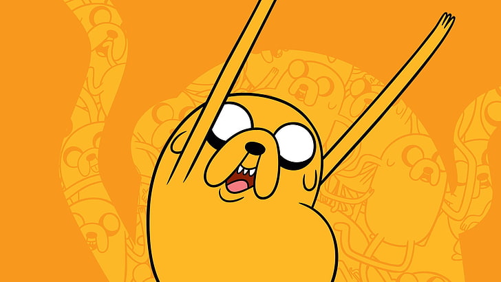 cartoon illustration, Adventure Time, Jake the Dog, yellow, art and craft, HD wallpaper