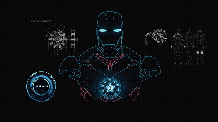 Iron-Man poster, Iron Man, digital art, technology, vector, backgrounds