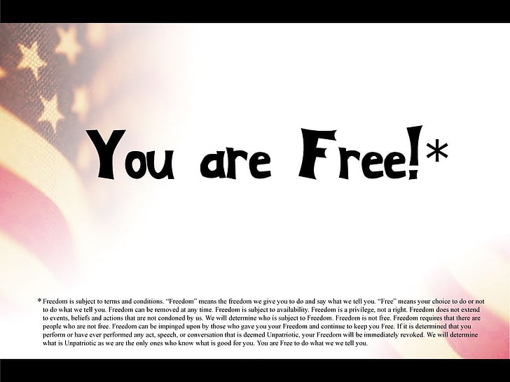 you are free! text, politics, dom, quote, communication, western script