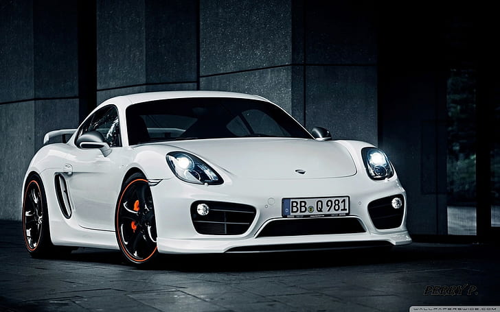 car, Porsche, white cars, Porsche Cayman