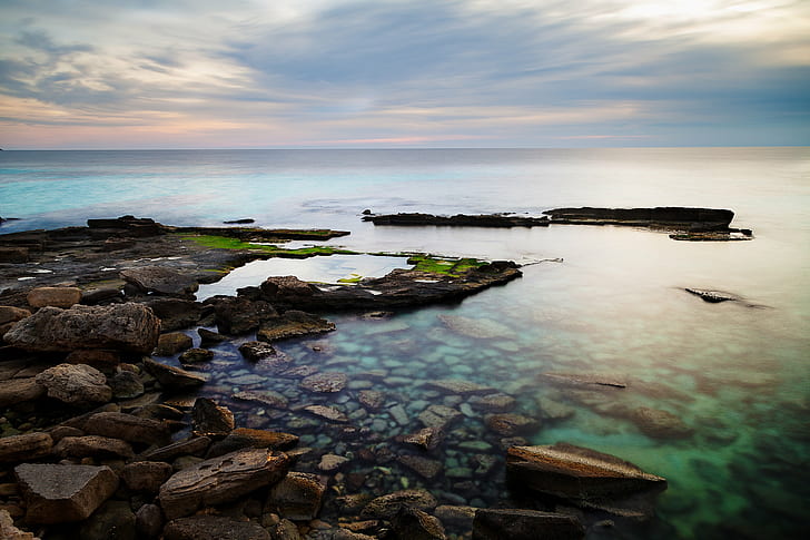 Sea Shore photography, Calma, mallorca, spain, mar, rocks, sunset, HD wallpaper