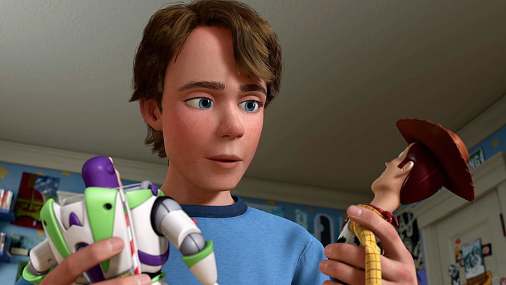 Toy Story, Andy (Toy Story), Buzz Lightyear, Woody (Toy Story), HD wallpaper