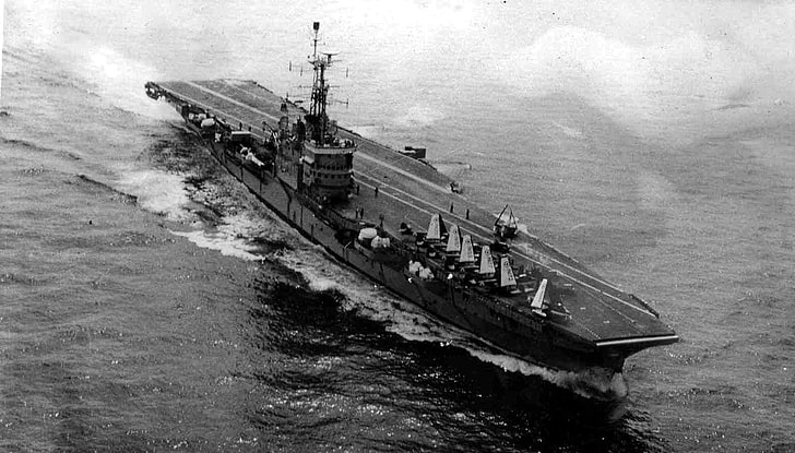 Indo-Pak War 1971, INS Vikrant (R11), Indian-Navy, monochrome