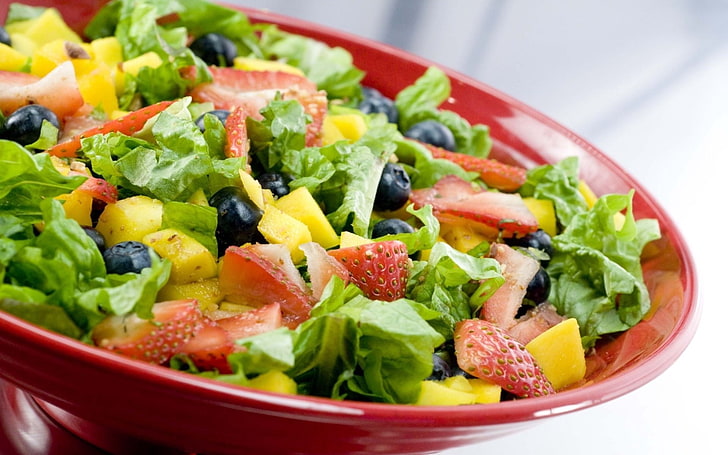 vegetable salad, vegetables, delicious, diet, food, lettuce, tomato, HD wallpaper