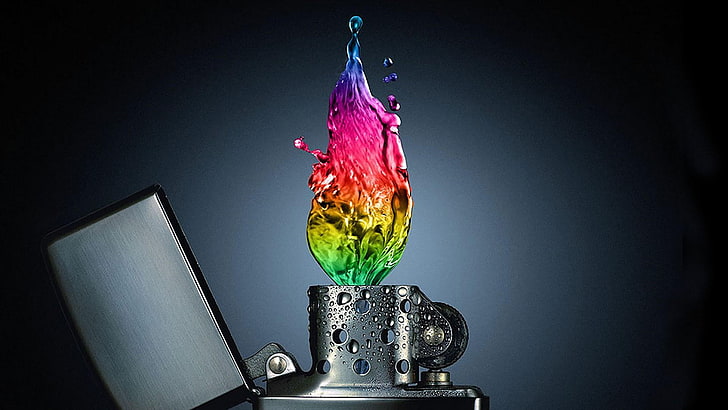 fire, water, flame, lighter, colorfull, colors