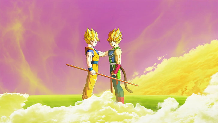 Dragonball Son Goku Super Saiyan and Gohan illustration, Dragon Ball