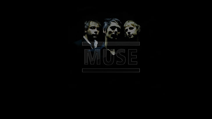 Muse, minimalism, men, typography, black background, studio shot, HD wallpaper
