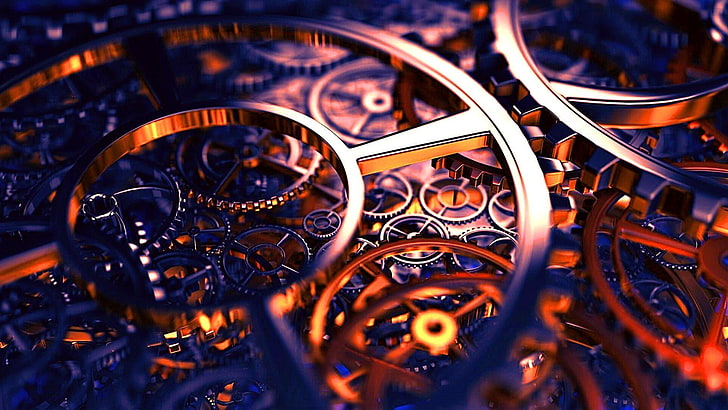 clock, mechanism, clock mechanism, steampunk, technology, photography, HD wallpaper