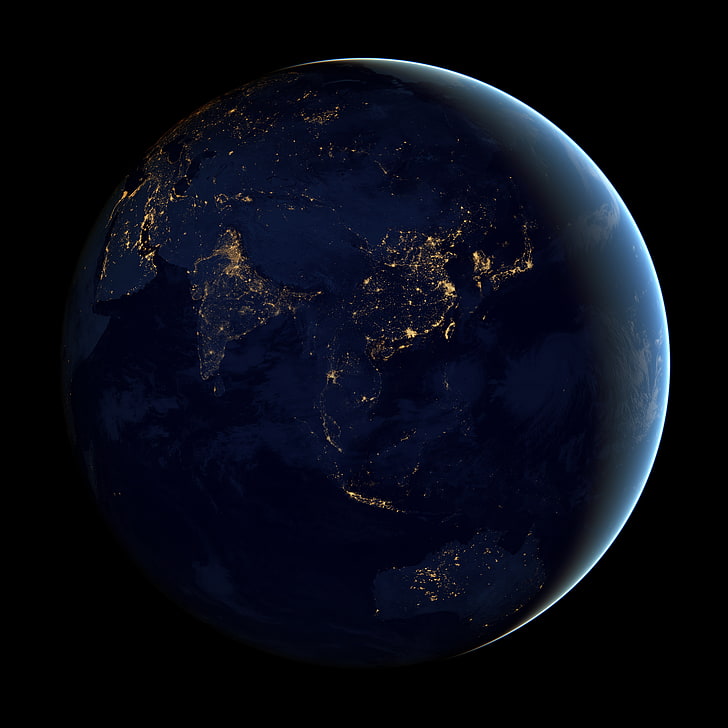 earth illustration, space, night, globe - man made object, planet - space