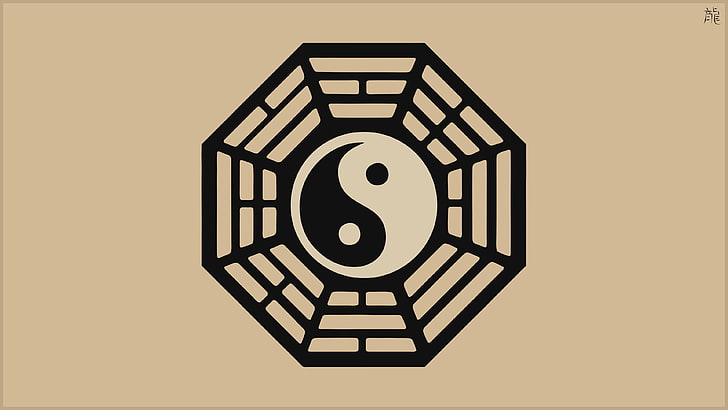 Ying Yang clip art, symbol, Harmony, Tao, Dao, trigrams, vector, HD wallpaper