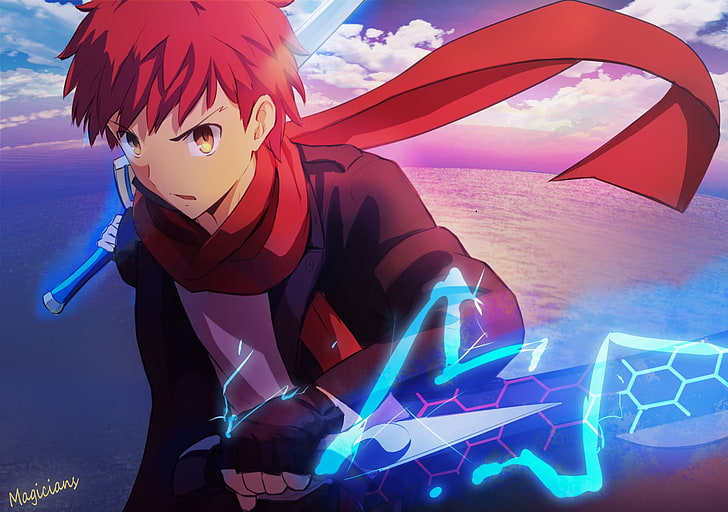 red-haired male anime character wallpaper, Shirou Emiya, Fate/Stay Night, HD wallpaper