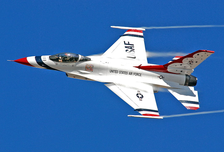 U.S. Air Force Thunderbirds, white United States Air Force plane