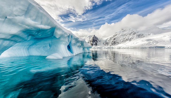 antarctica 4k background, ice, cold temperature, water, glacier, HD wallpaper