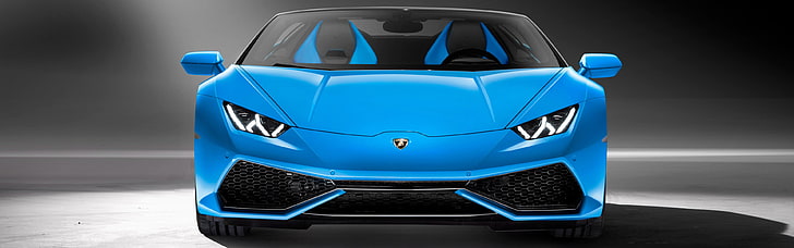 blue Lamborghini car, Lamborghini Huracan LP 610-4, Spyder, Convertible, HD wallpaper