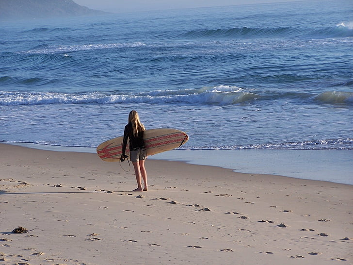 Sports, Surfing, Beach, Girl, Ocean, Surfboard, Surfer, Wave