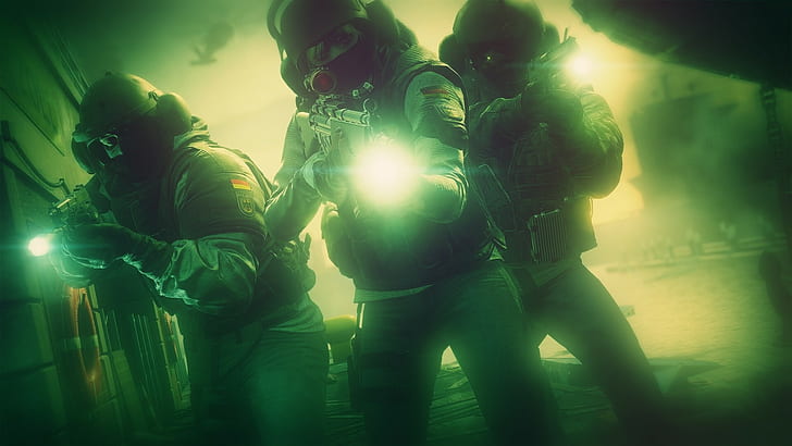 Rainbow Six: Siege, SWAT, green color, group of people, real people