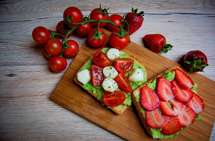 food, still life, tomatoes, fruit, strawberries, vegetables