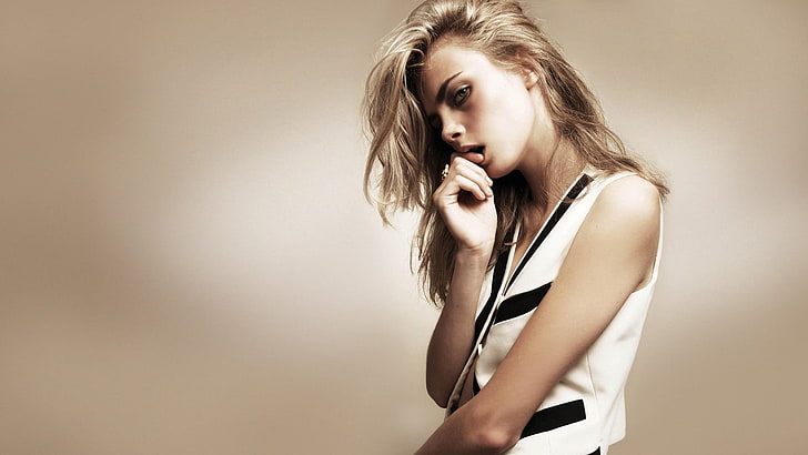 Cara Delevingne, blonde, model, women, young adult, hair, beauty, HD wallpaper