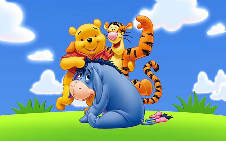 Winnie The Pooh And Friends Eeyore Tigger Cartoon Art Images Widescreen Free Download 2560×1600
