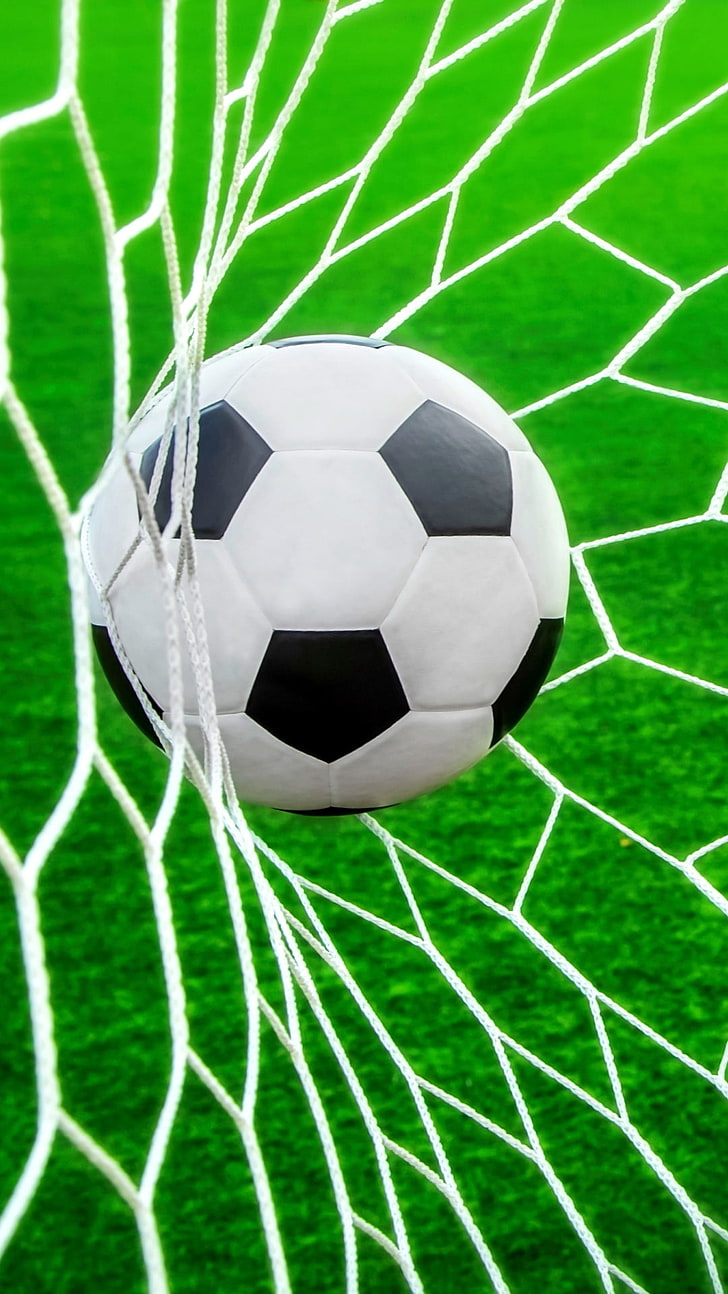 Football Goal, white and black soccer ball, Sports, goal  , team sport