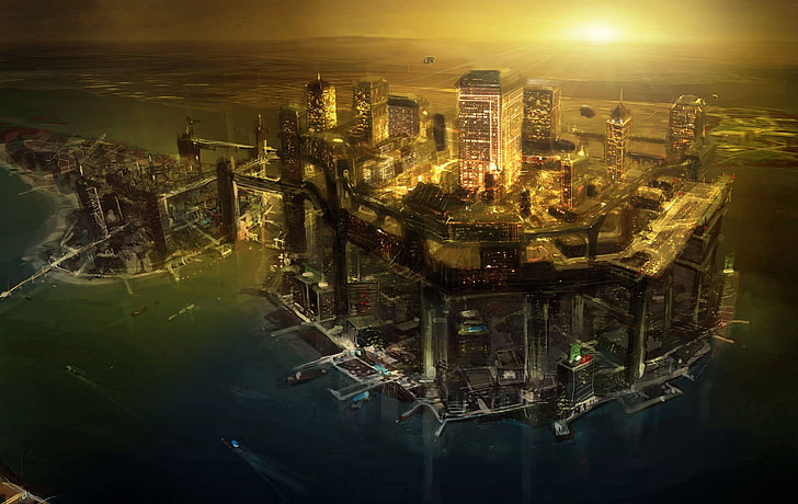 cyberpunk, futuristic, Deus Ex: Human Revolution, architecture