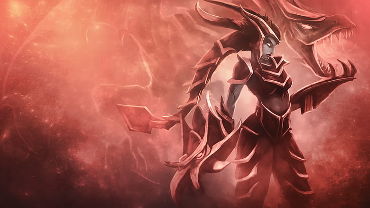 League of Legends Shyvana digital wallpaper, video games, smoke - physical structure