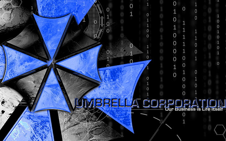 Umbrella Corporation wallpaper, Resident Evil, blue, no people, HD wallpaper
