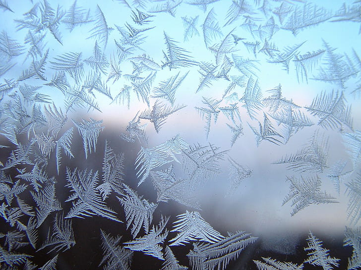 ice, digital art, snowflakes, hoarfrost