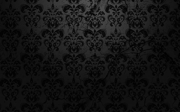 white and black damask wallpaper, texture, pattern, background