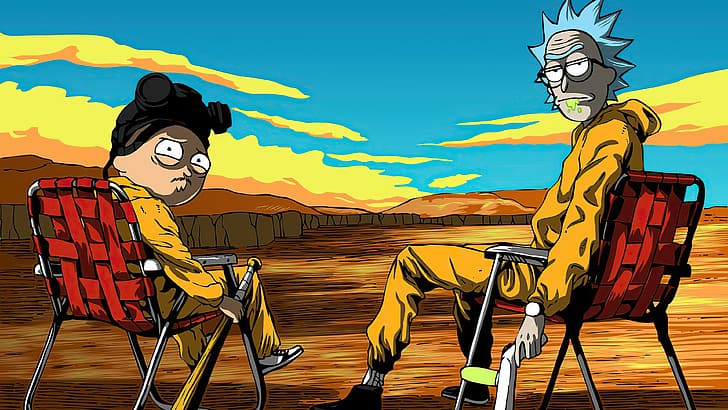 Rick and Morty, animated character, wubalubadubdub, Breaking Bad, HD wallpaper