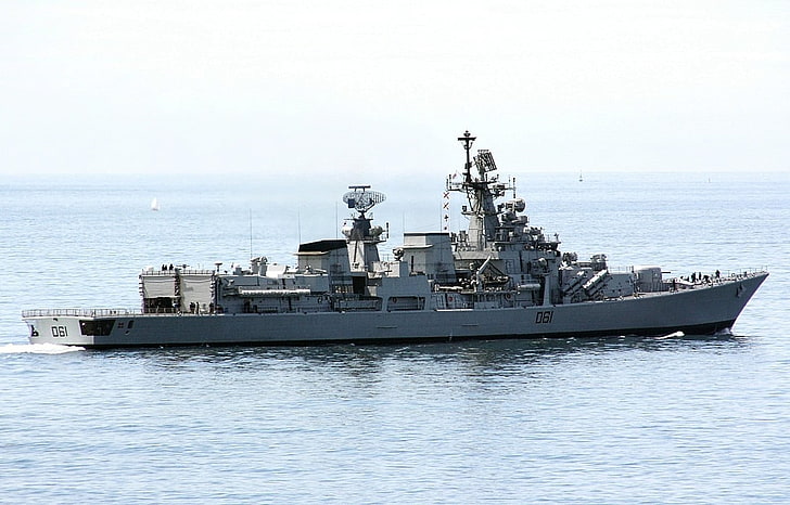 warship, Delhi Class, Destroyer, Indian-Navy, sea, water, nautical vessel