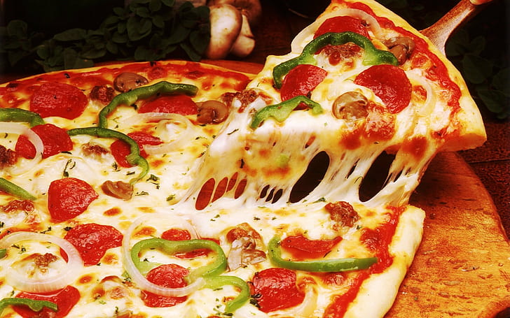 Food, Pizza, Cheese, HD wallpaper