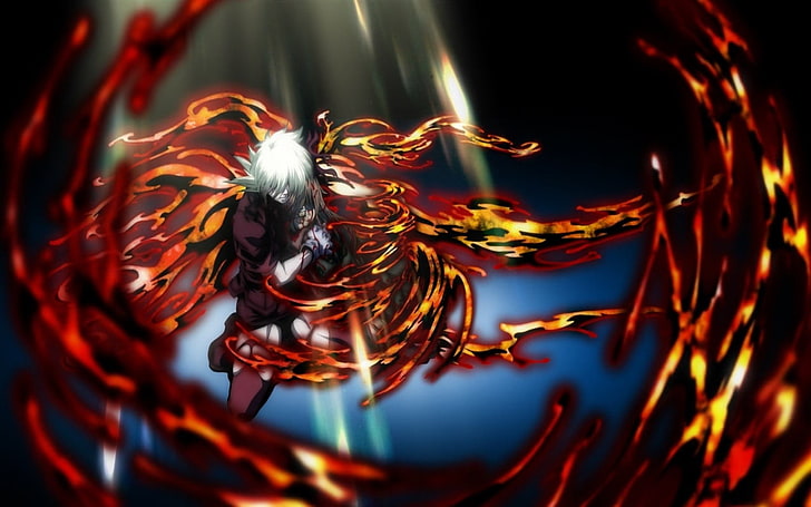 white-haired male anime character, Hellsing, Seras Victoria, motion, HD wallpaper
