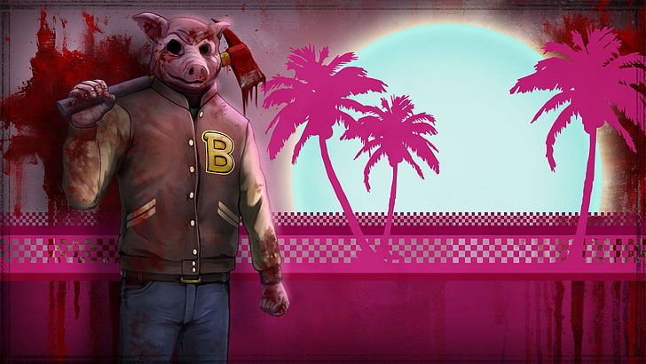 video game characters, Hotline Miami, three quarter length