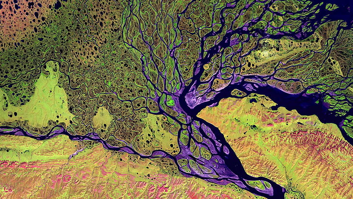 Siberia, Lena (River), aerial view