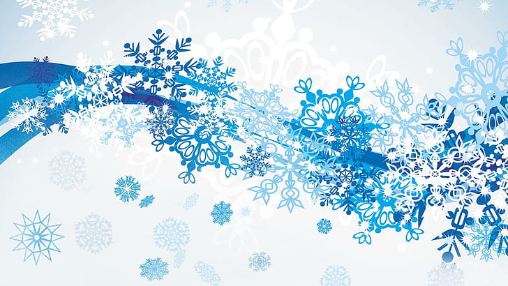 Winter Snow Scatter, snowflakes, ze, cold, frozen, swirls, abstract, HD wallpaper