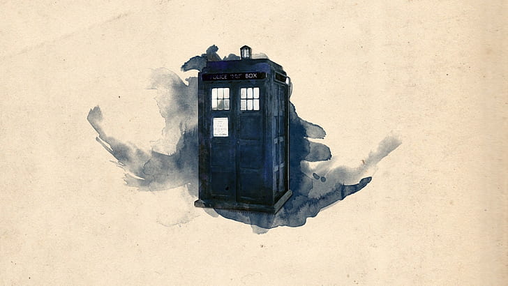 blue house illustration, Doctor Who, TARDIS, artwork, architecture, HD wallpaper