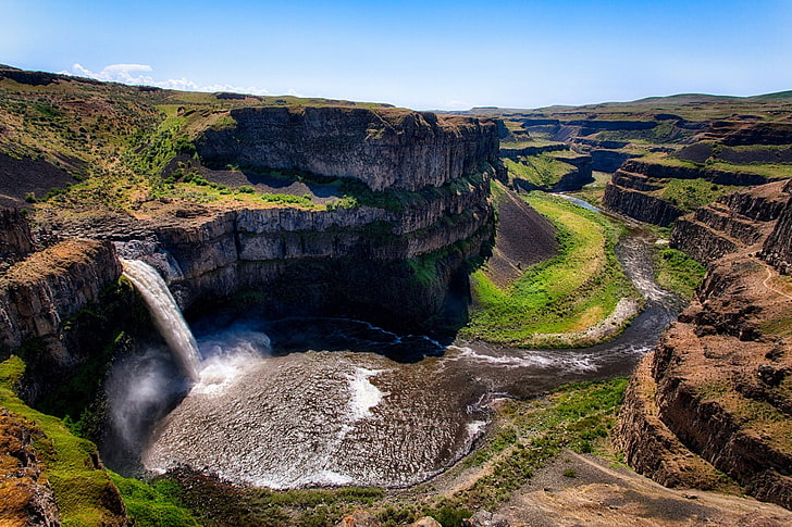 Skogafoss, Iceland, Waterfalls, Palouse Falls, Canyon, Landscape, HD wallpaper