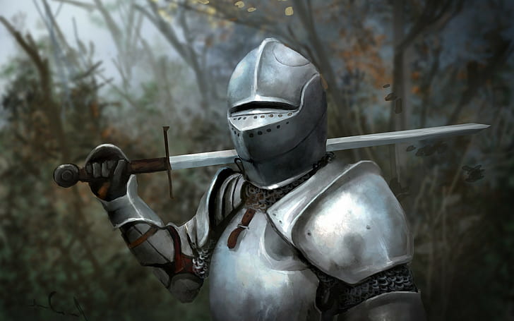 Medieval Knight Sword Drawing HD, medieval knight, digital/artwork