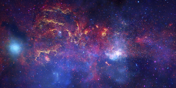 galaxy illustration, space, stars, nebula, resolution, star - space, HD wallpaper