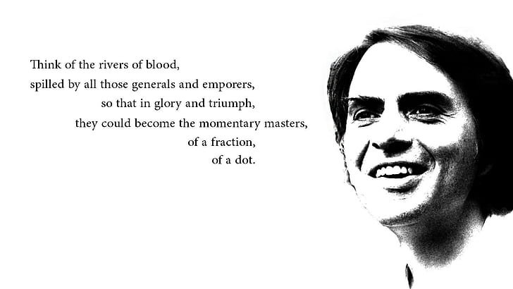 Carl Sagan quote, think of the rivers of blood, quotes, 1920x1080, HD wallpaper