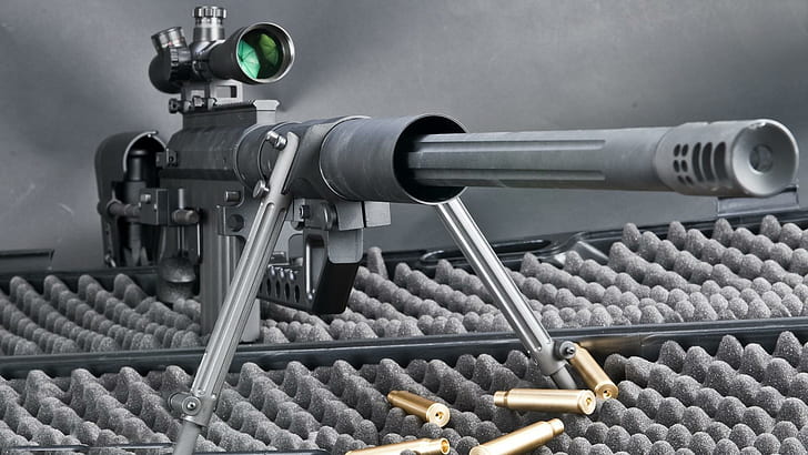 Mech Military Weapons Guns Rifles Sniper Widescreen Resolutions, black rifle with scope