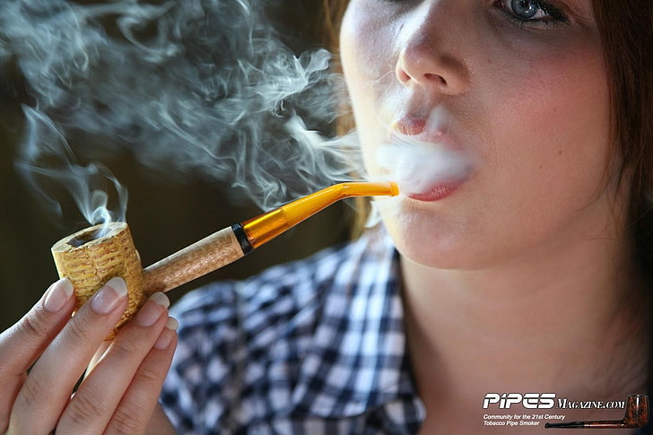 Pipe babes, corn cob pipes, smoke - physical structure, smoking issues, HD wallpaper