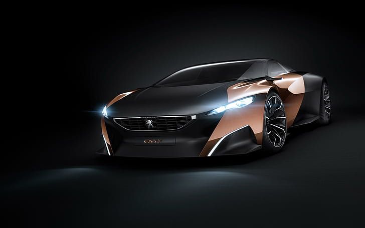 Peugeot Onyx Concept Car 2012, black and brow peugeot onyx, cars