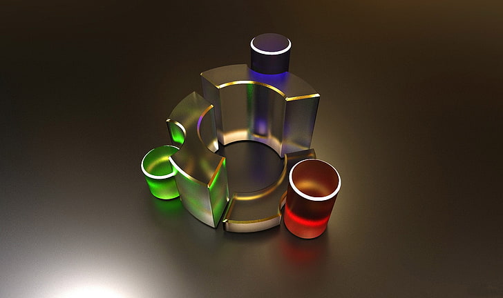 clear red, blue, and green logo 3D wallpaper, os, ubuntu, glass