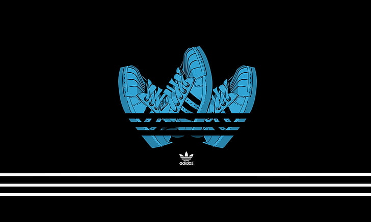 adidas logo, Minimalism, Black, Background, Sneakers, vector, HD wallpaper